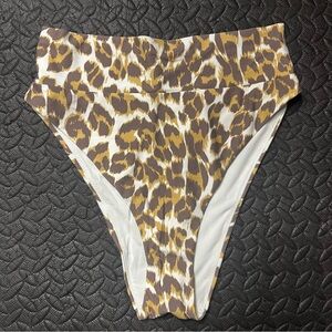 Aerie High Cut‎ Cheeky Bikini Bottom Cheetah Animal Print NWT Swimwear